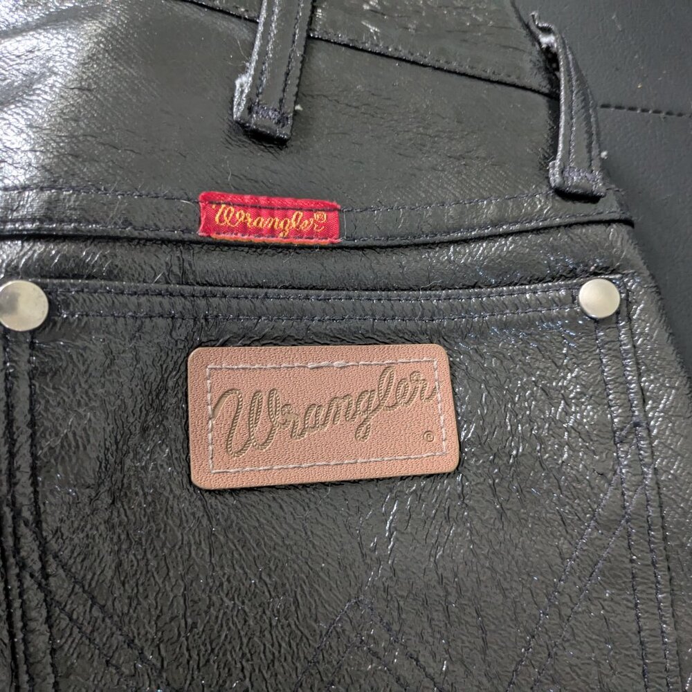Vintage Wrangler 14MWZYB Faux-Leather Jeans.